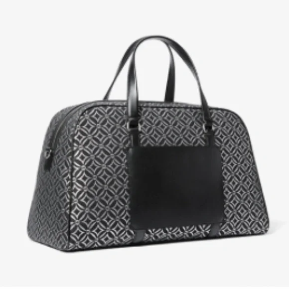 Jet Set Travel Extra-Large Metallic Logo Jacquard Weekender Bag - Picture 4 of 8